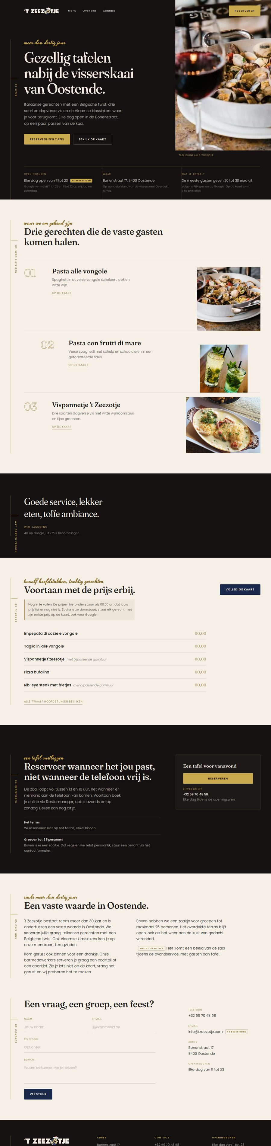 Startpagina op desktop