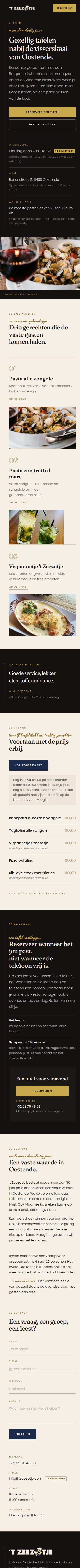 Startpagina op mobiel