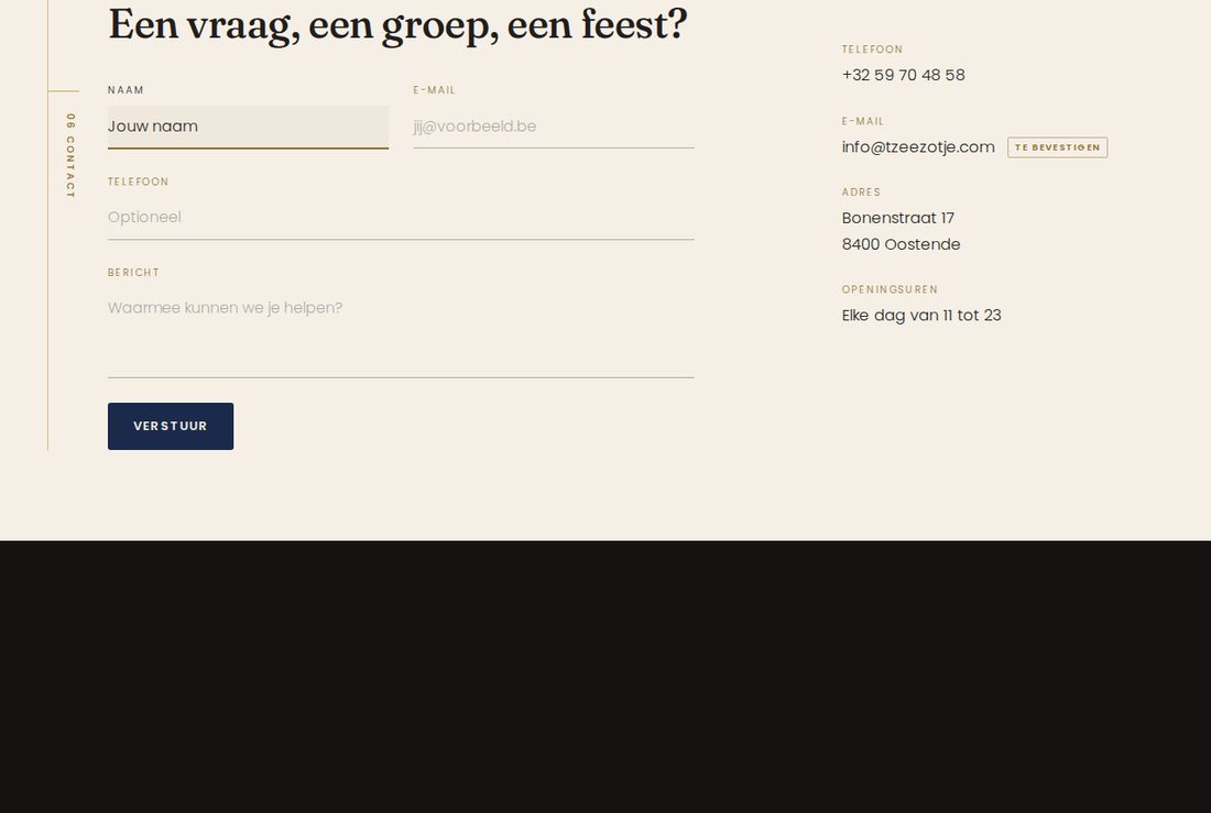 Formulier tijdens het invullen